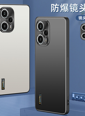 适用红米Note12Turbo手机壳金属镜头全包防摔高档超薄RedmiNote12Turbo保护套自带镜头膜耐磨防刮商务男女款