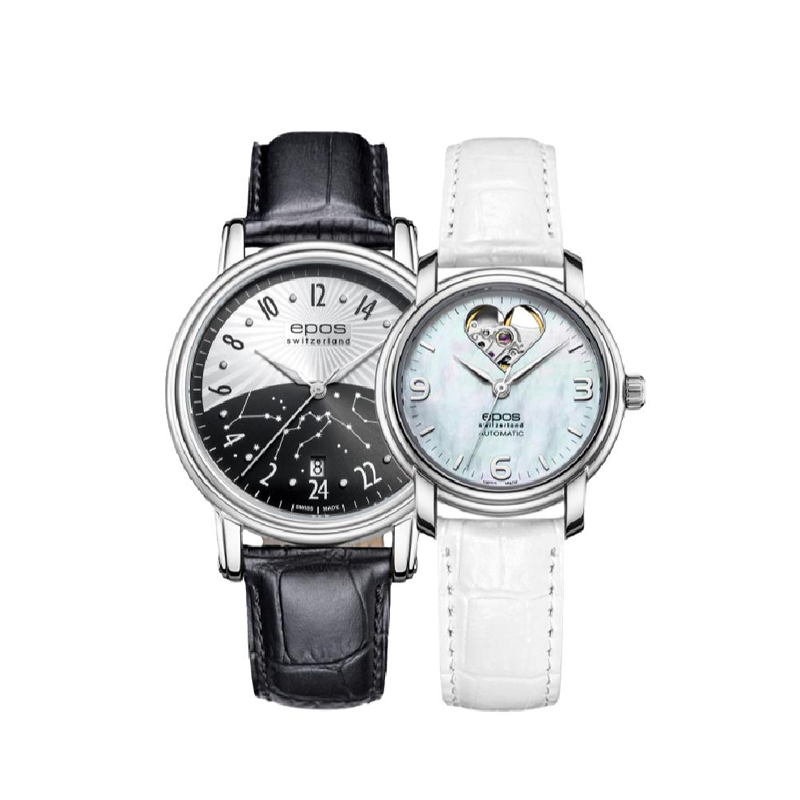 瑞士爱宝时epos 情侣表一对日夜无间心跳时光自动机械男女表