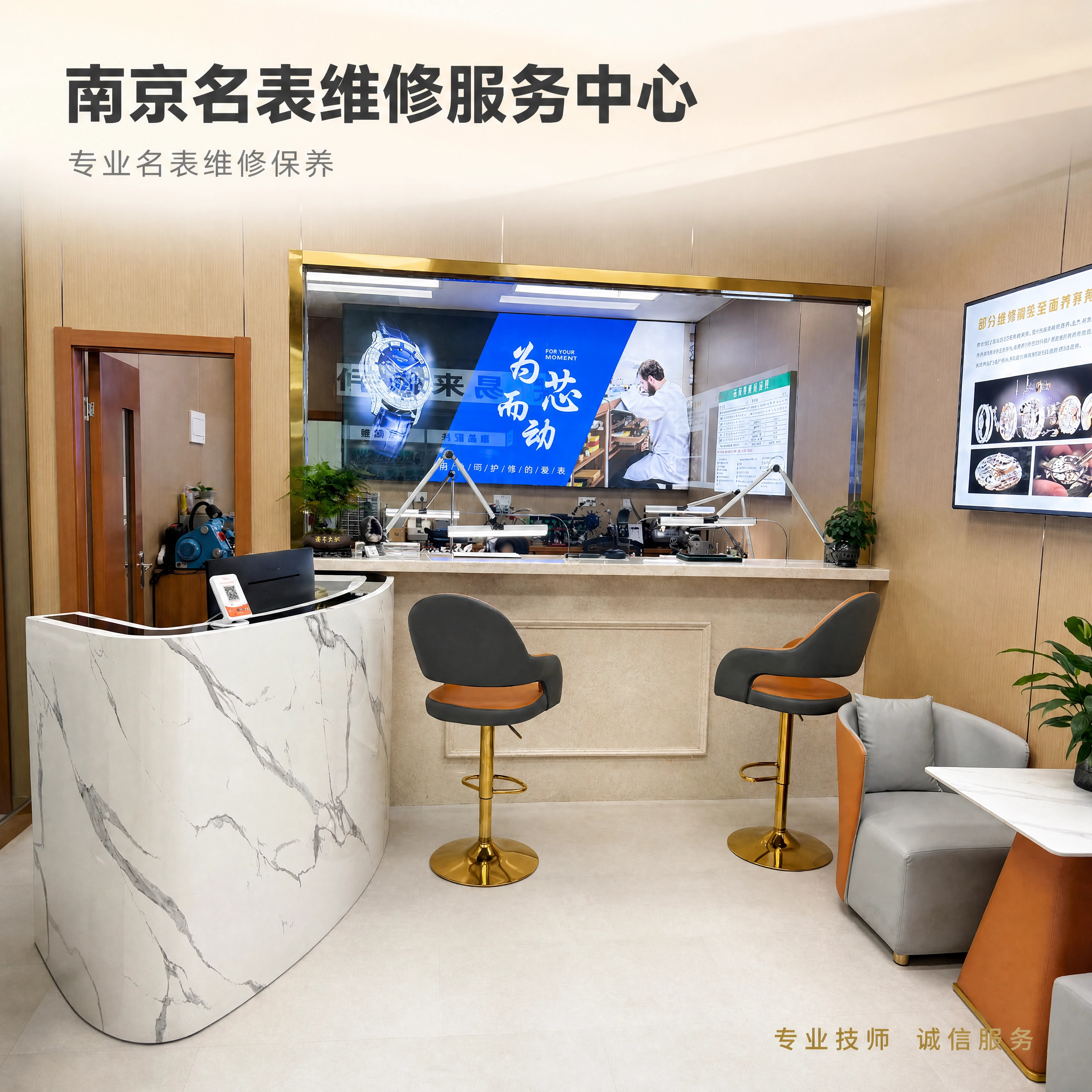 南京手表维修服务专业名表店铺更换电池机械清洗保养抛光石英寄修