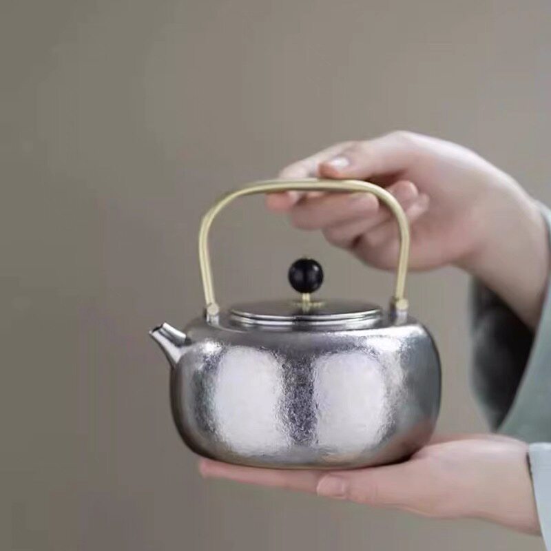 博友制钛小满钛提梁壶烧水壶户外便携茶壶煮水壶800ml