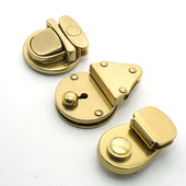 高端纯铜箱包锁 手工DIY锁扣锁头黄铜皮包插锁 包扣按锁