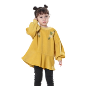 百变奇迹宝宝罩衣儿童冬季 女宝外穿洋气灯芯绒秋冬防水反穿衣围兜