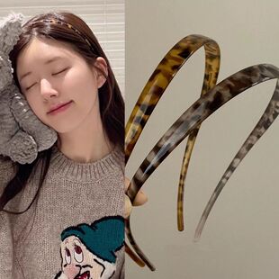 黄黑色松弛感时髦眼镜发箍新款洗脸发卡头箍发饰头饰高级感新款发
