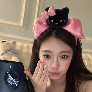 宅女趣味 KT蝴蝶结发箍女款可爱卡通发绳公主风发卡2024新款头箍