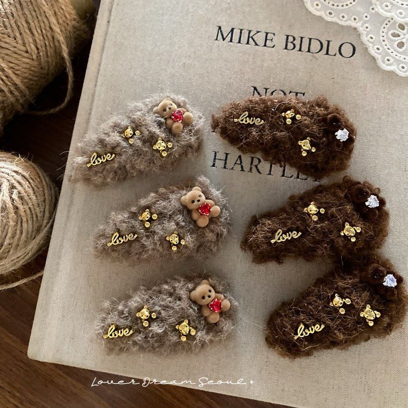 韩国ins秋冬新款小熊美拉德毛绒