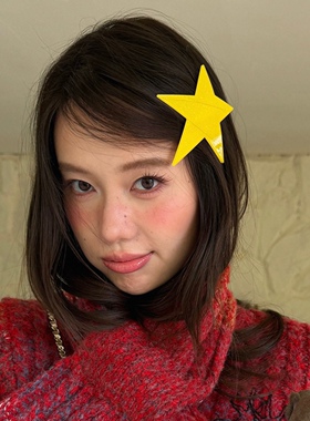 小众甜酷y2k辣妹五角星发夹个性潮流星星发卡细闪夹子个性弹簧夹