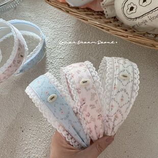 碎花蕾丝碎花宽版布艺发箍刘海碎发整理发帖发箍可爱网红少女头箍