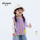 新品 夏生暖暖绒马甲男女童休闲摇粒绒无袖 百搭上衣儿童背心春秋装