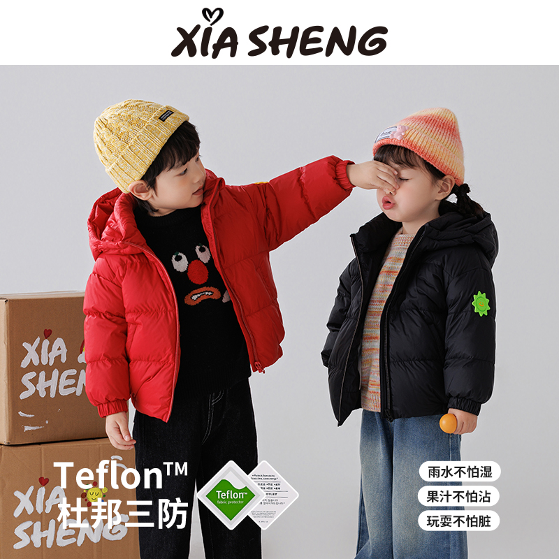 夏生厚男女童杜邦三防羽绒服