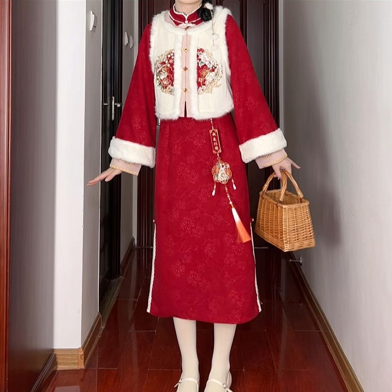 新中式改良旗袍女秋冬新款