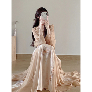 新款 汉元 2025年夏季 女款 素古风禅意汉服吊带裙高级感改良旗袍套装