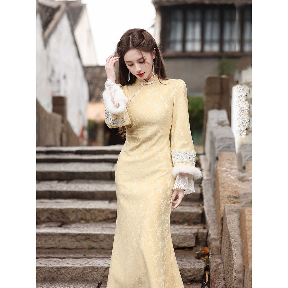 超好看新中式国风旗袍披肩斗篷