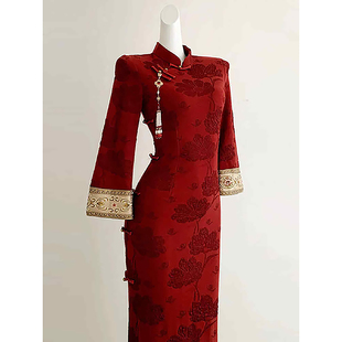 高端订婚礼服裙 新娘结婚当天便装 新中式 敬酒服旗袍女2026春秋新款