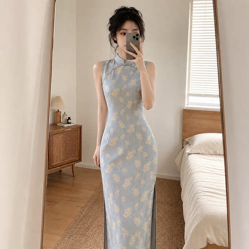 新中式温柔风改良旗袍裙女2026夏季新款设计感显瘦修身显白长裙子