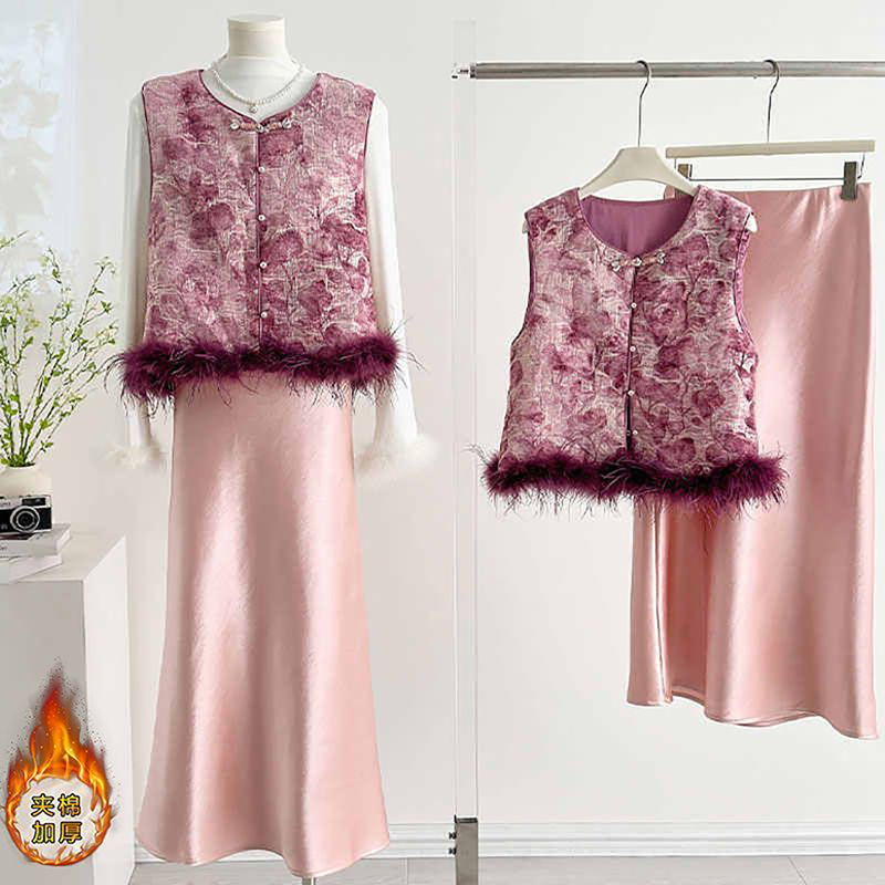 衬衫叠穿马甲套装新中式国风盘扣