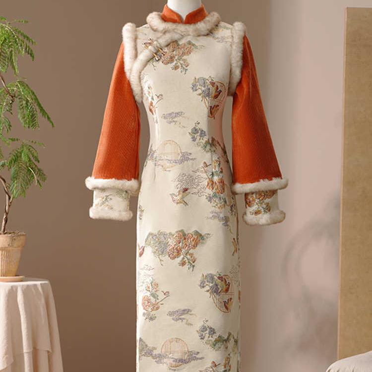 新中式旗袍搭配改良年轻款少女