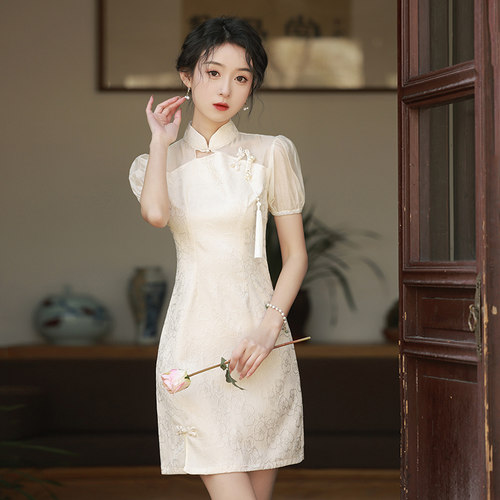 短款旗袍新款2024年轻款少女