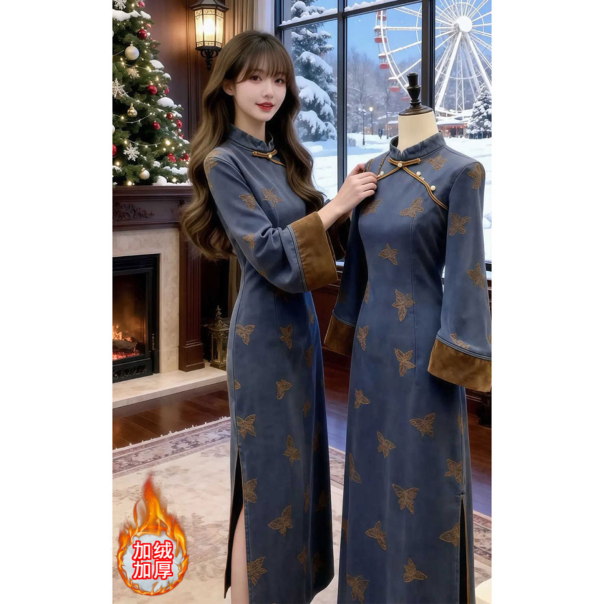 新中式国风改良旗袍连衣裙复古