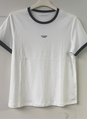 snowmoon yuxun 女新款潮美式复古运动风短袖圆领T恤