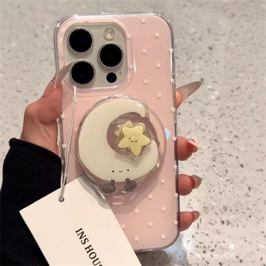 ins星星月亮磁吸支架适用红米k70手机壳60e/40/50note13pro软11防摔8/9全包turbo3女12/k50游戏增强至尊版小