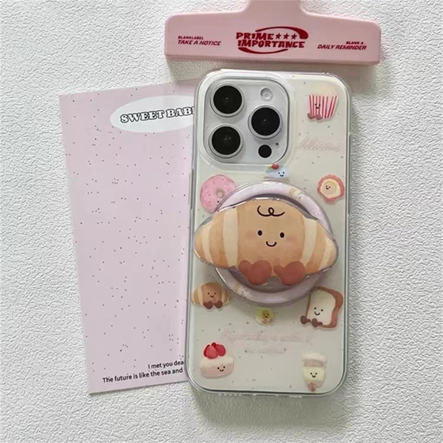 面包点心泼墨磁吸支架适用红米k70手机壳60e/40/50note13pro软11防摔8/9全包turbo3女12/k50游戏增强K30S至尊