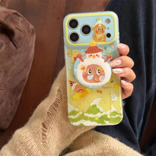 雪山星星人萌磁吸支架适用OPPOreno9手机壳10pro软a58/a93/6女72k12x防摔findx7pro/x6/A2pro个性k9创意A1a55