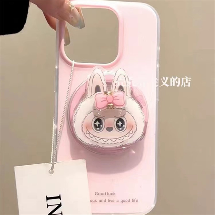 粉泼墨拉布布磁吸支架适用红米k70手机壳60e/40/50note13pro软11防摔8/9全包turbo3女12/k50游戏增强至尊版小