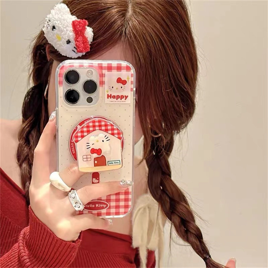 超萌小屋KT猫磁吸支架适用小米14手机壳12软mix4防摔civi3全包10青春版60女k70红米turbo3/note13pro/k50至尊