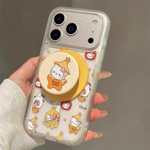 星星装扮KT猫磁吸支架适用苹果17手机壳iPhone16全包15promax14新款12女xr/mini可爱xs max创意13/8plus防摔