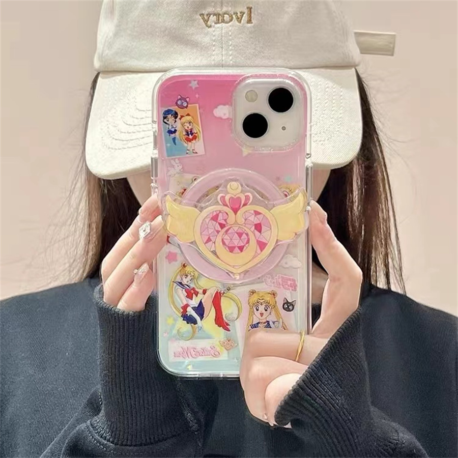 日系美少女萌磁吸支架适用小米14手机壳12软mix4防摔civi3全包10青春版60女k70红米turbo3/note13pro/k50至尊
