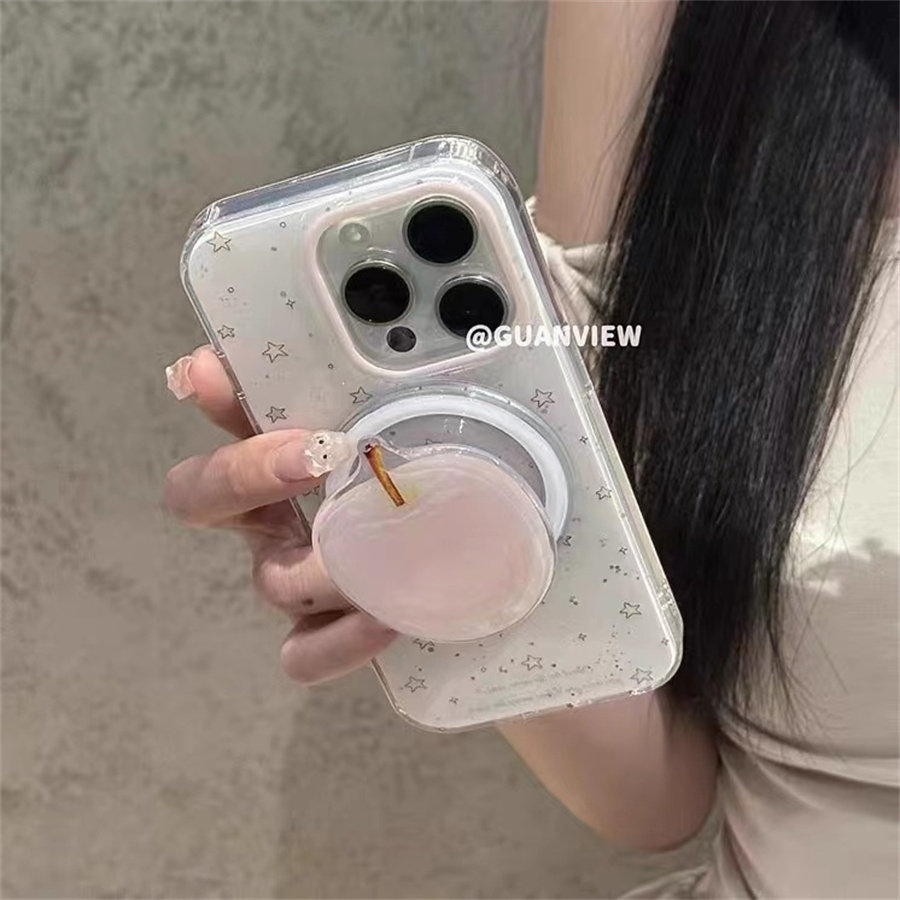 星星粉色苹果磁吸支架适用vivo iQOO12手机壳neo9S软8/10pro全包U3x防摔/z9x turbo/11s新款3/Z6/5S/neo7Se女