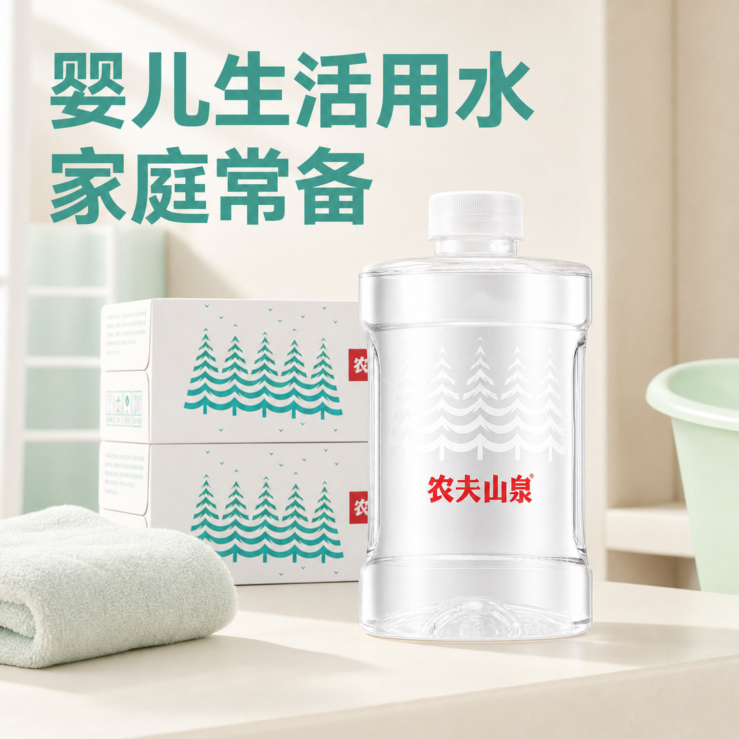 婴儿水农夫山泉冲奶饮用水1L整箱12瓶天然水新生儿泡奶粉健康喝水
