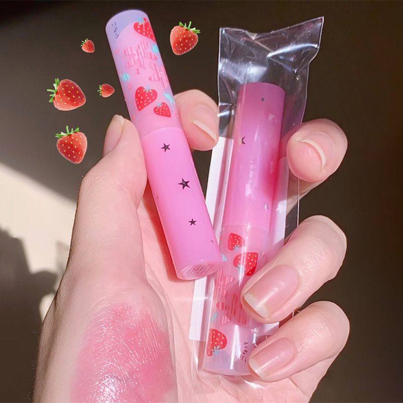 小草莓润唇膏变色唇膏女正品持久润唇膏