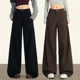 女百搭宽松直筒显瘦垂感拖地裤 TRYOLO 阔腿牛仔裤 美式 慵懒基因