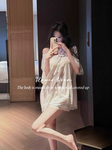 Flower Room妮薇*莫代尔睡衣女夏纯欲蕾丝性感家居服2026新款套装