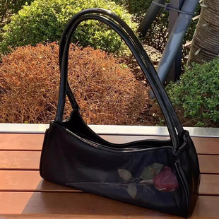 小众设计新中式暗黑酷辣妹立体枯萎玫瑰花朵腋下单肩包潮流百搭包