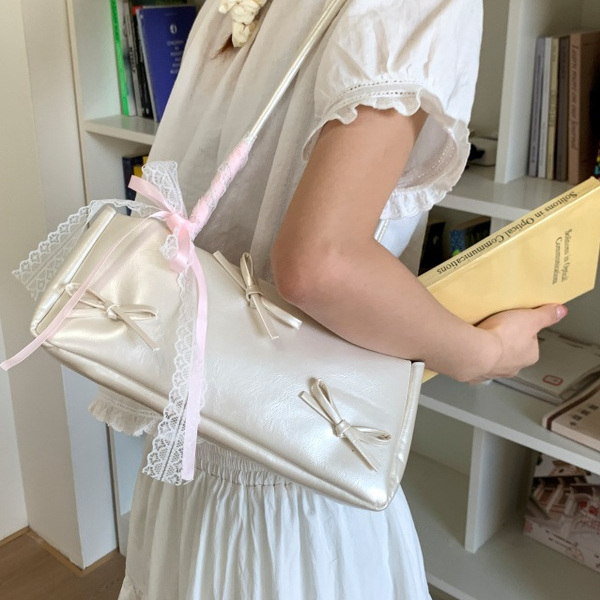 韩版甜美蝴蝶结腋下包包女
