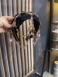 异域风情西域头饰额饰额头链眉心坠红色流苏发冠敦煌公主舞姬饰品