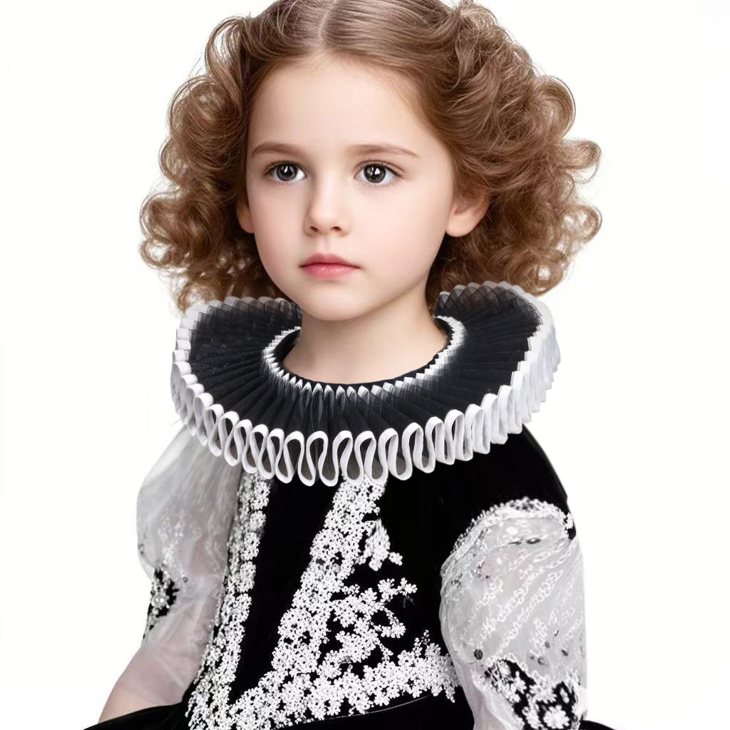 儿童文艺拉夫领围脖假领万圣节青少年假领子摄影复古写真装饰领子