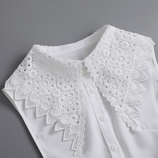 蕾丝花边大尖领假领子甜美减龄衬衫娃娃领内搭大翻领装饰假衣领子