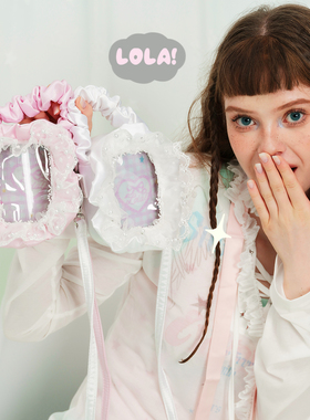 LOLA DESIGN天使珍珠蕾丝斜挎娃包10cm二次元透明漫展可爱便携包