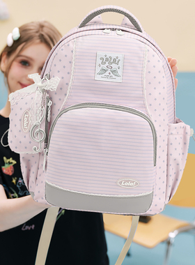 LOLA DESIGN天使音符双肩包 新年礼物轻便高中书包初中女生大容量