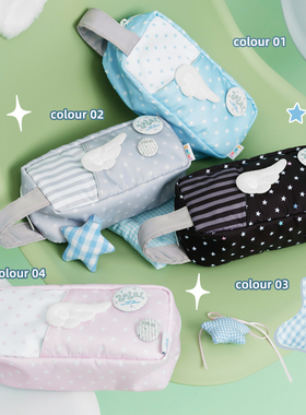 LOLA DESIGN天使笔袋痛 高颜值文具收纳袋痛包透明可放小卡开学礼