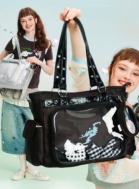 LOLA DESIGN搬砖痛斜挎痛包ins韩系追星包大容量三用背包托特娃包
