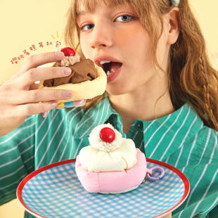 DESIGN蛋糕耳机小包包 LOLA 可爱少女便携学生杂物收纳钥匙零钱包