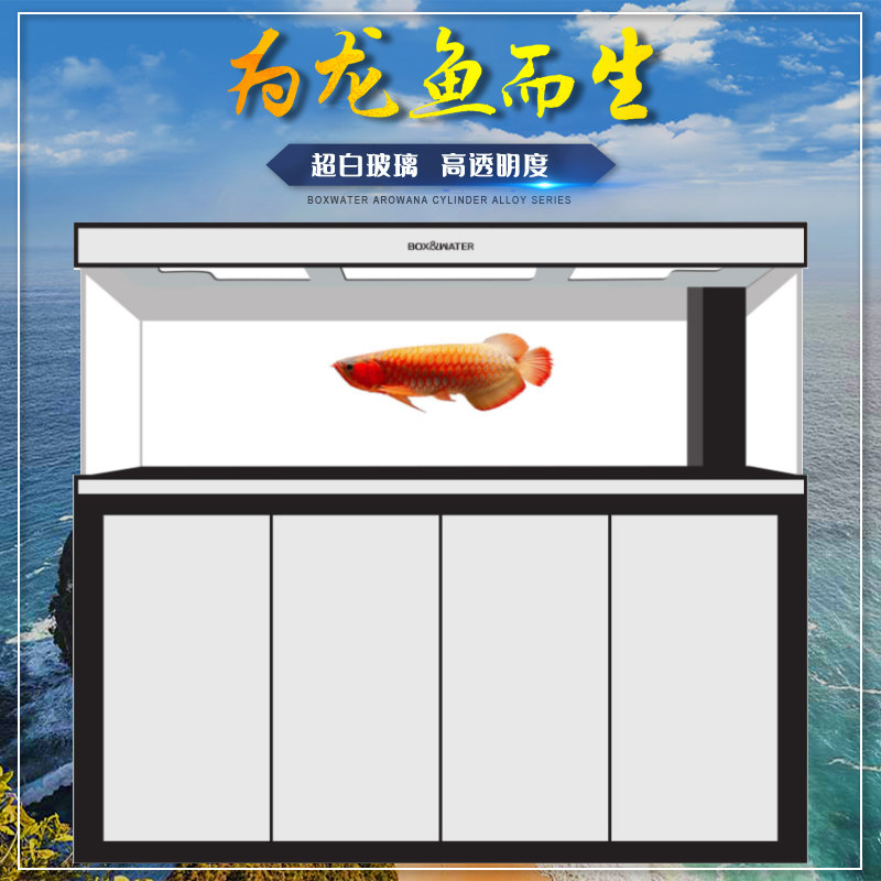 博特鱼缸水族箱龙鱼缸大中小型客厅底滤超白玻璃家用鱼缸