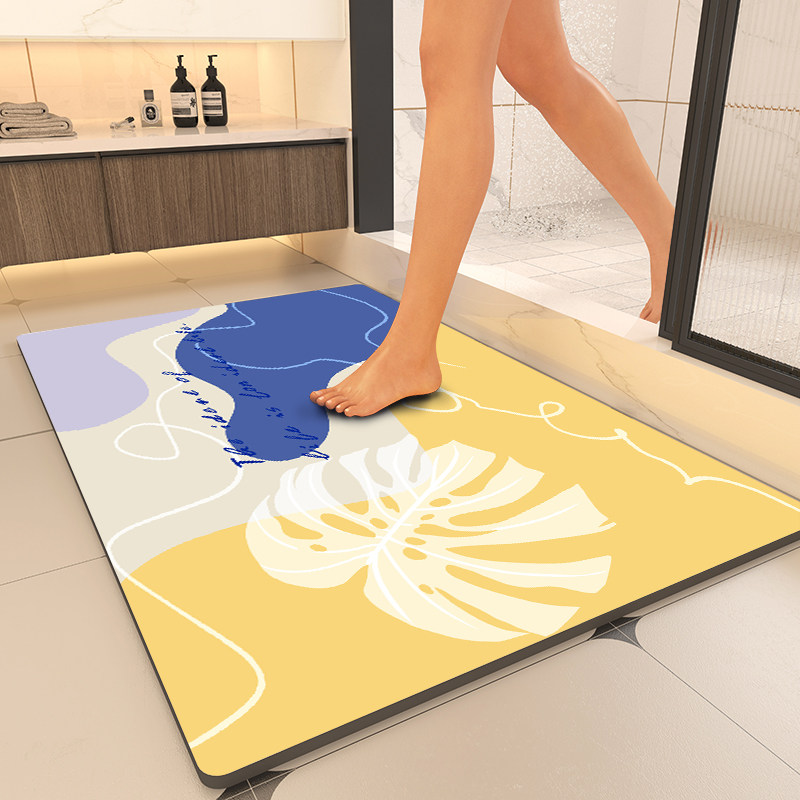 浴室吸水地垫速干卫生间门口防滑垫硅藻泥脚垫家用耐脏小尺寸门垫
