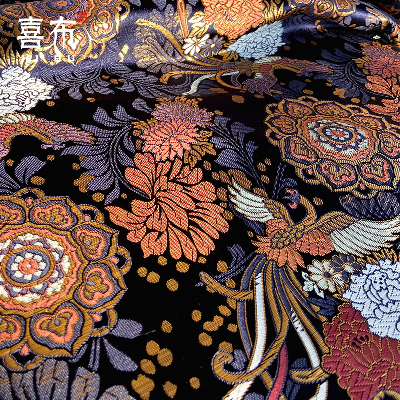 凤凰纹样唐风口金包汉服配饰国风茶席手工布料拼布服装民族风面料