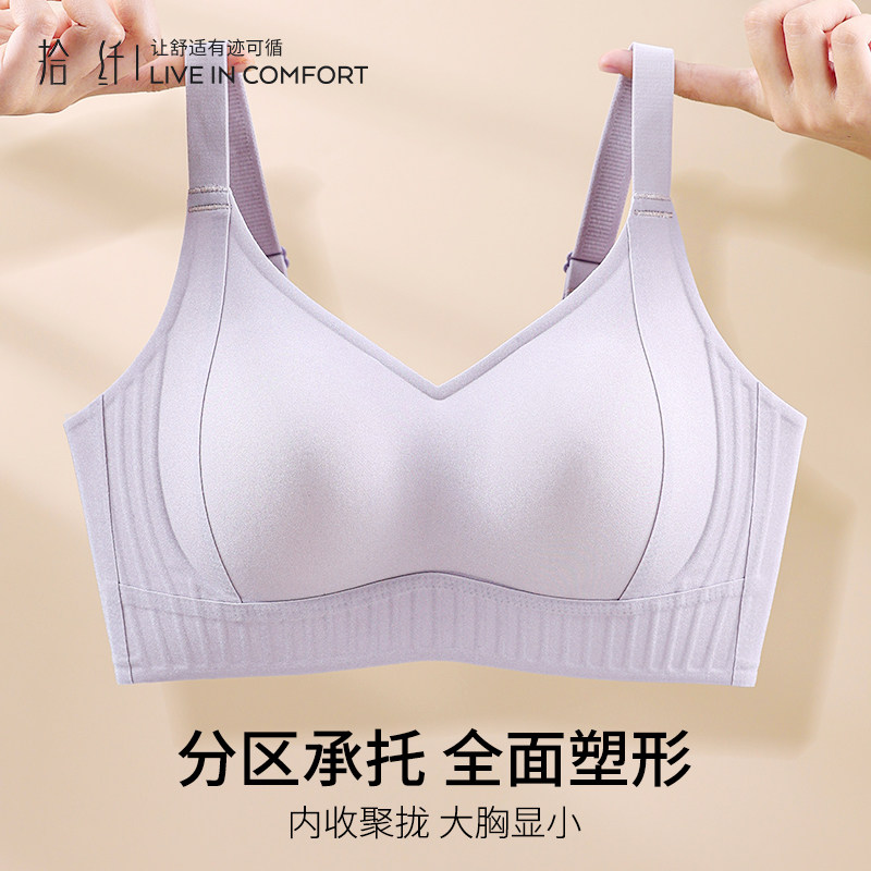 无痕聚拢收副乳调整型内衣女大胸显小美背提拉防下垂文胸罩2026新