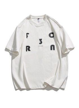 RUIIENRS x FORN3 2025 夏季新款 美式字母印花宽松休闲短袖